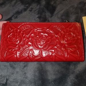 NWT Patricia Nash red embossed wallet